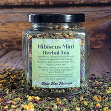 Load image into Gallery viewer, Organic Hibiscus Mint Herbal Tea - Loose Leaf Tea Blend
