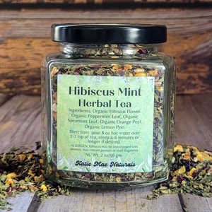 Organic Hibiscus Mint Herbal Tea - Loose Leaf Tea Blend