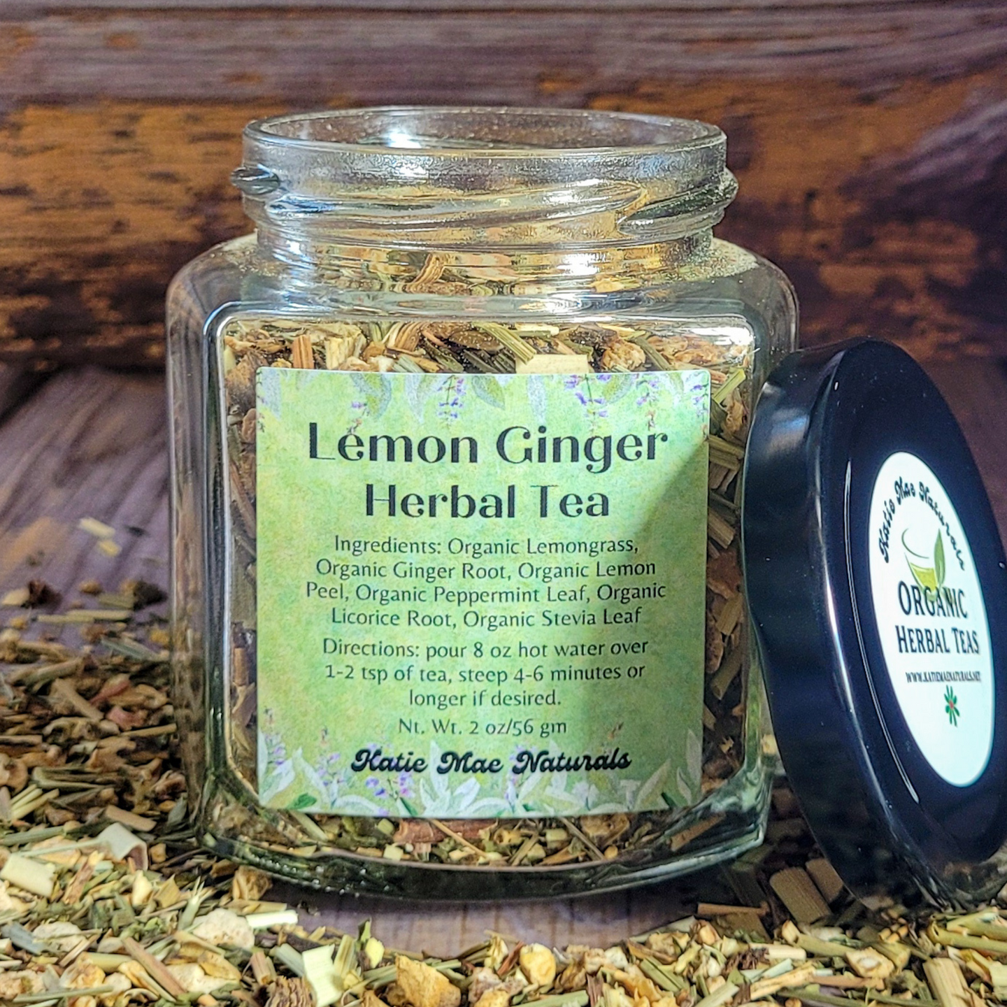 Organic Lemon Ginger Herbal Tea - Loose Leaf Tea Blend