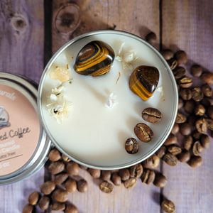 Coffee scented soy wax candle