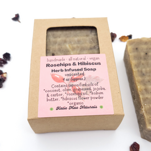 Rosehips and Hibisicus Herb Infused Soap - Unscented