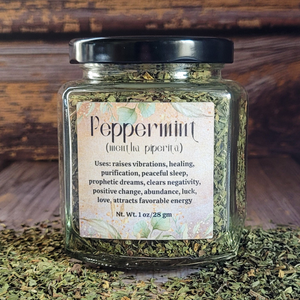 Organic Dried Peppermint Leaf Apothecary Herb Jar