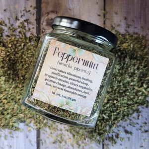 Organic Dried Peppermint Leaf Apothecary Herb Jar