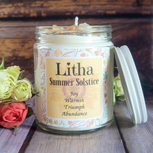 Load image into Gallery viewer, Litha summer solstice soy wax candle 
