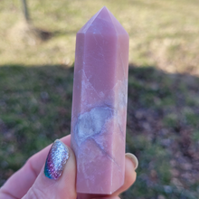 Load image into Gallery viewer, Pink Opal Point - Carved Pink Opal Gemstone Tower
