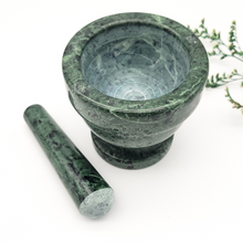 Load image into Gallery viewer, Small Green Marble Mortar and Pestle - 3.25 inch
