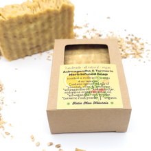 Load image into Gallery viewer, Ashwagandha Herb Infused Soap with Turmeric - Orange Scented - Vegan Soap
