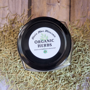 Dried organic rosemary apothecary herb jar