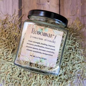 Organic rosemary apothecary herb jar 