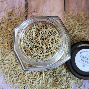 Organic dried Rosemary leaf apothecary herb jar