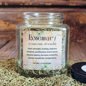 Organic dried Rosemary apothecary herb jar