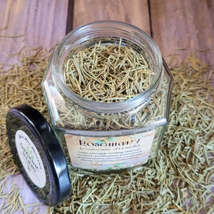 Organic dried Rosemary leaf herb jar