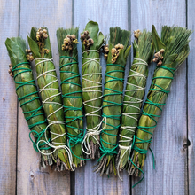 Load image into Gallery viewer, White pine and bay leaf smudge stick
