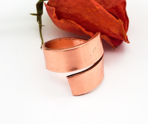Polished Copper Wrap Ring - Handmade to Order