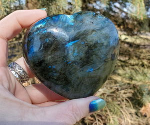 Large Labradorite Gemstone Heart