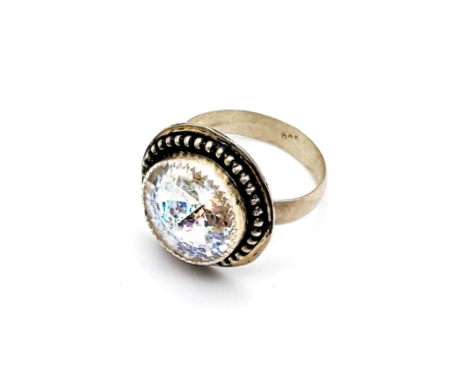 Sterling silver and Swarovski Crystal ring