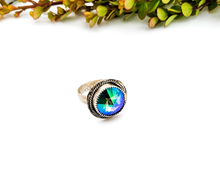 Load image into Gallery viewer, Swarovski Crystal sterling silver ring, size 7.5
