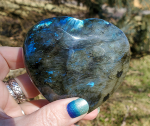 Large Labradorite Gemstone Heart